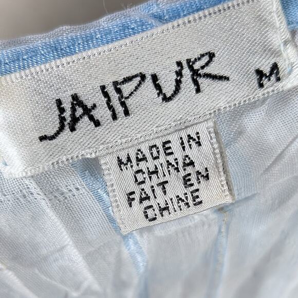 Jaipur Blue Sheer Sequin Ruffle Long Sleeve Crinkle Button Top Fairy Ribbons Med - Picture 7 of 7